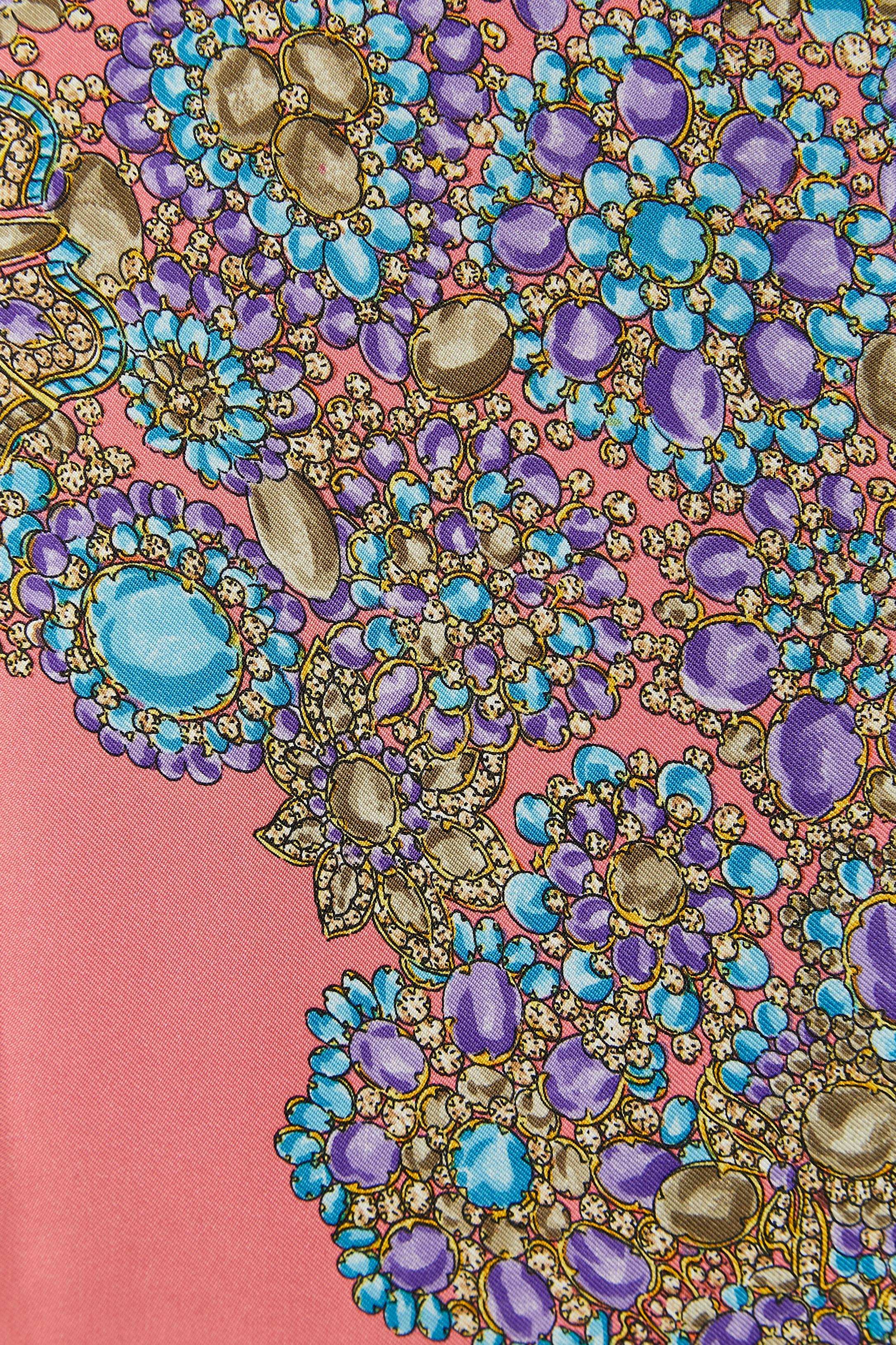 Silk scarf with precious stones and butterfly print Bottega Veneta In Excellent Condition In Saint-Ouen-Sur-Seine, FR