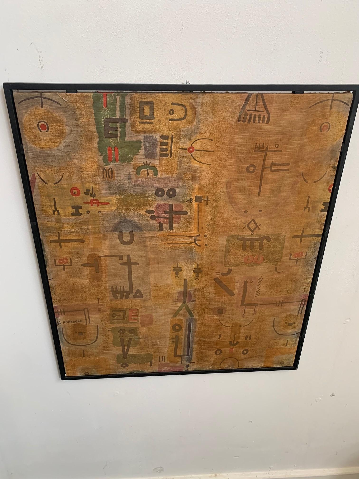 Pannello in tessuto serigrafato di Gio Pomodoro, anni '50 In condizioni buone in vendita a Montelabbate, PU