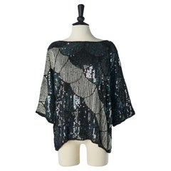 Top in paillettes di seta con perline Niki Line