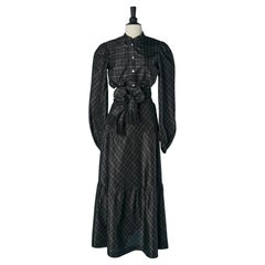 Silk shirt and skirt ensemble with check pattern MAGGY ROUFF
