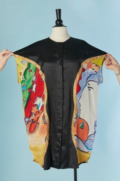 Silk shirt dress with hand pain ting print TSUMORI CHISATO