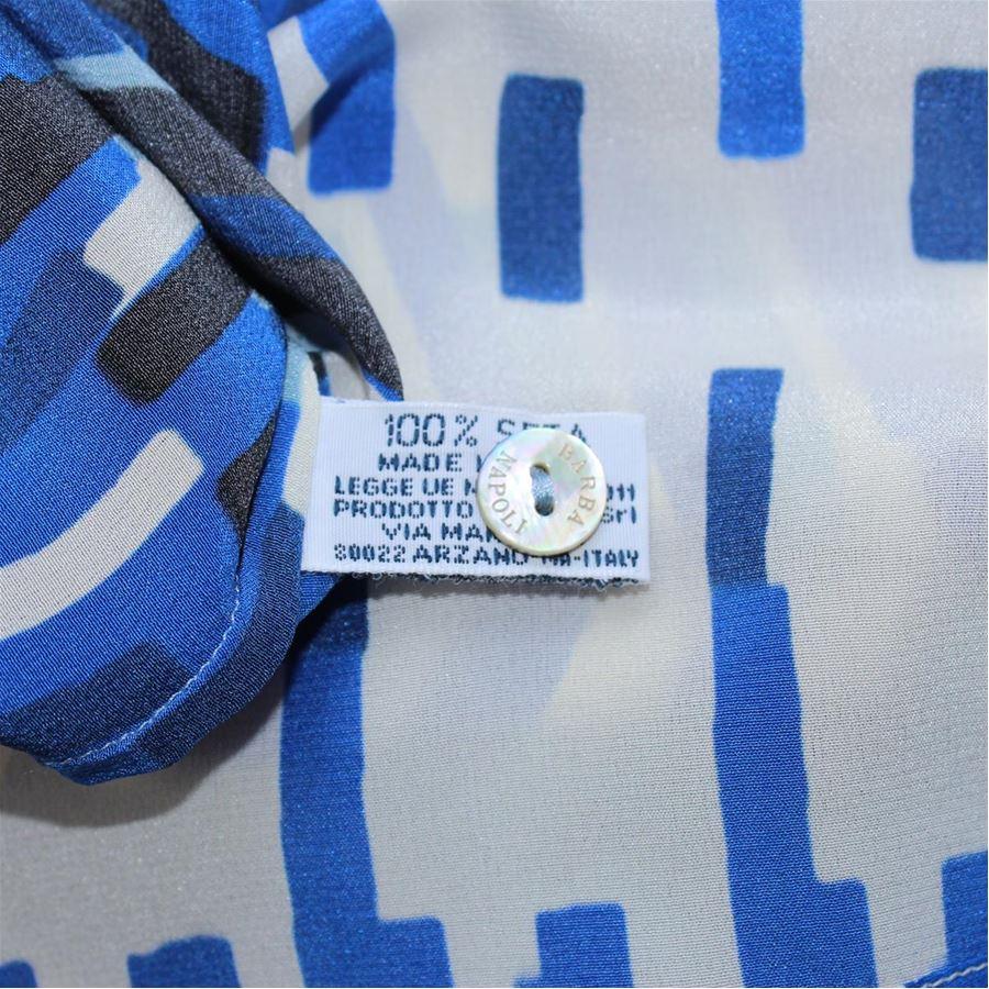 Blue Barba (Napoli) Silk shirt size 44 For Sale