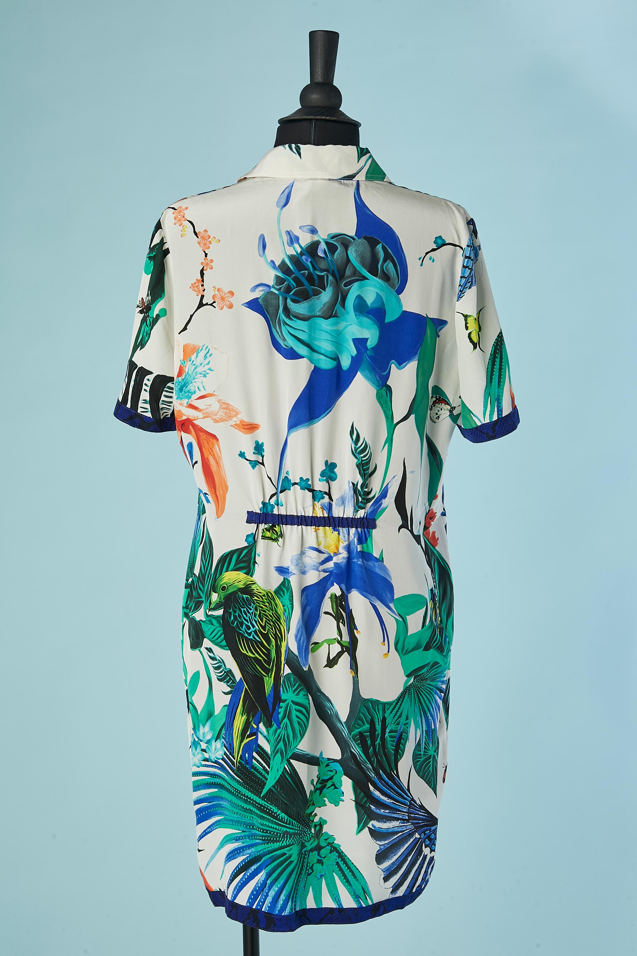 Robe-polo en soie à imprimé jungle ROBERTO CAVALLI New en vente 2