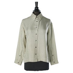 Silk shirt with graphic printed pattern Yves Saint Laurent Rive Gauche 