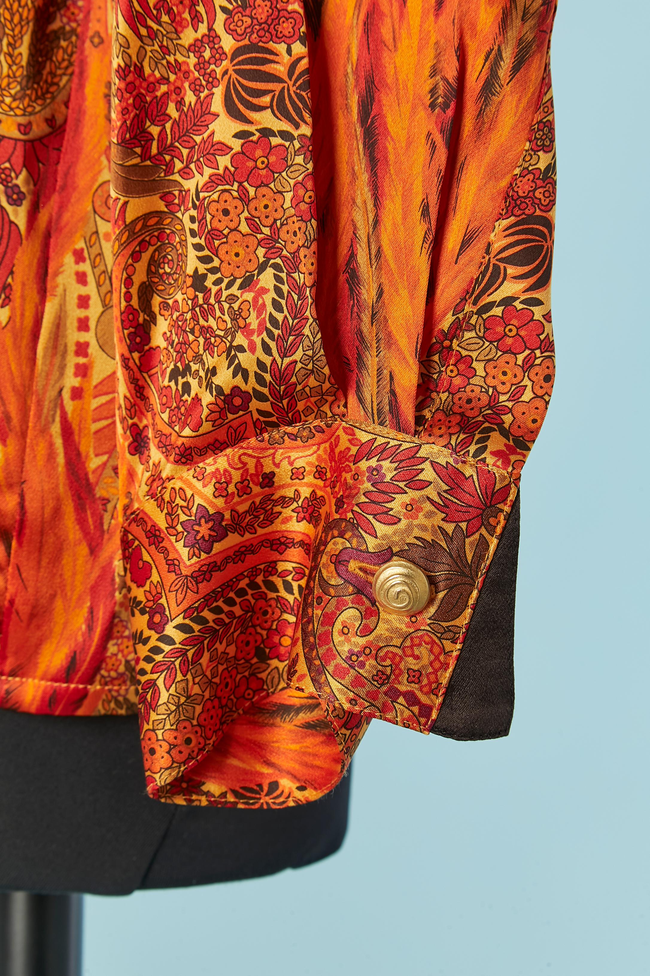 Silk shirt with Paisley and feather print ESCADA by Margaretha LEY New In condizioni Nuovo in vendita a Saint-Ouen-Sur-Seine, FR