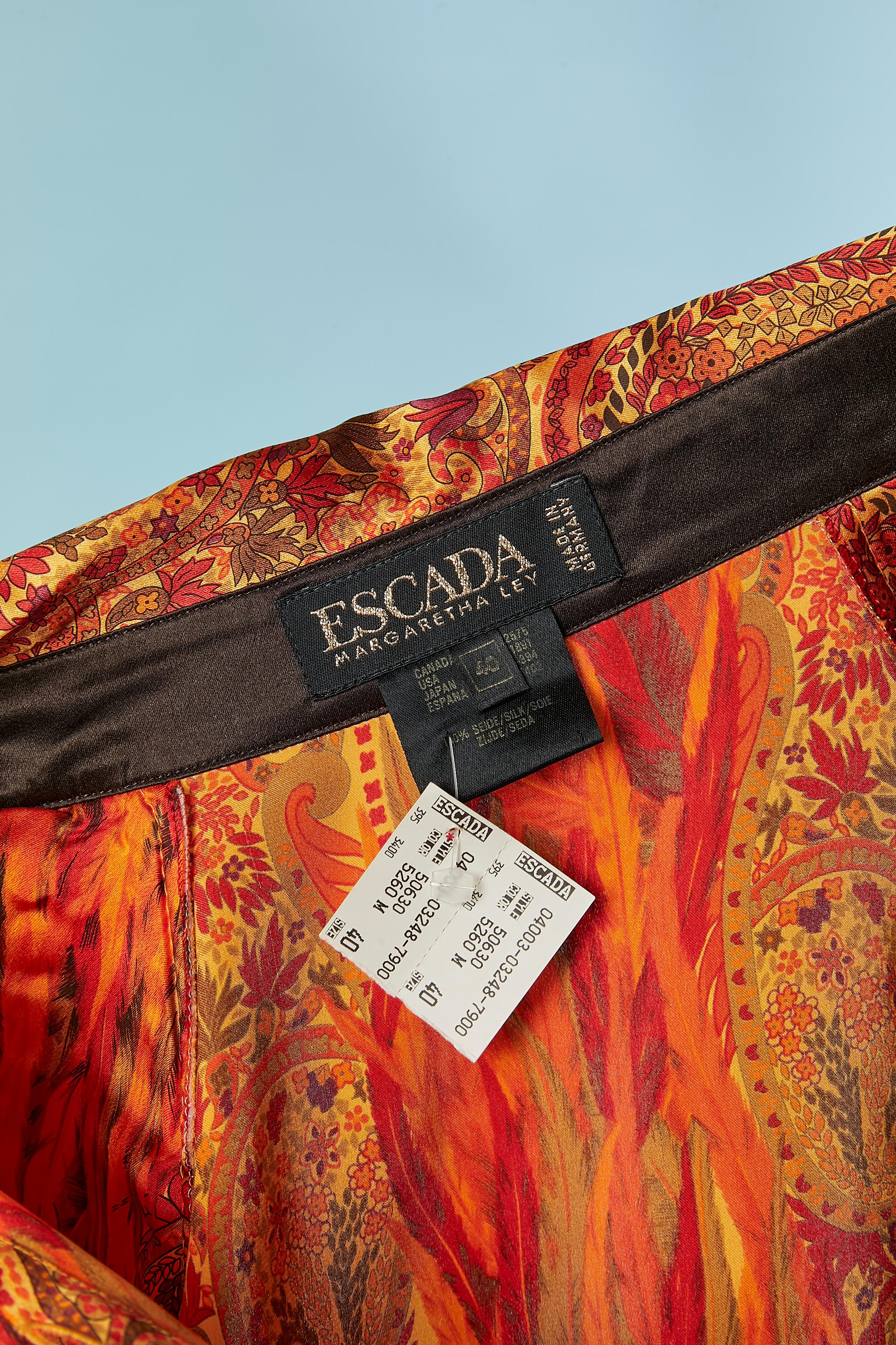 Silk shirt with Paisley and feather print ESCADA by Margaretha LEY New in vendita 2