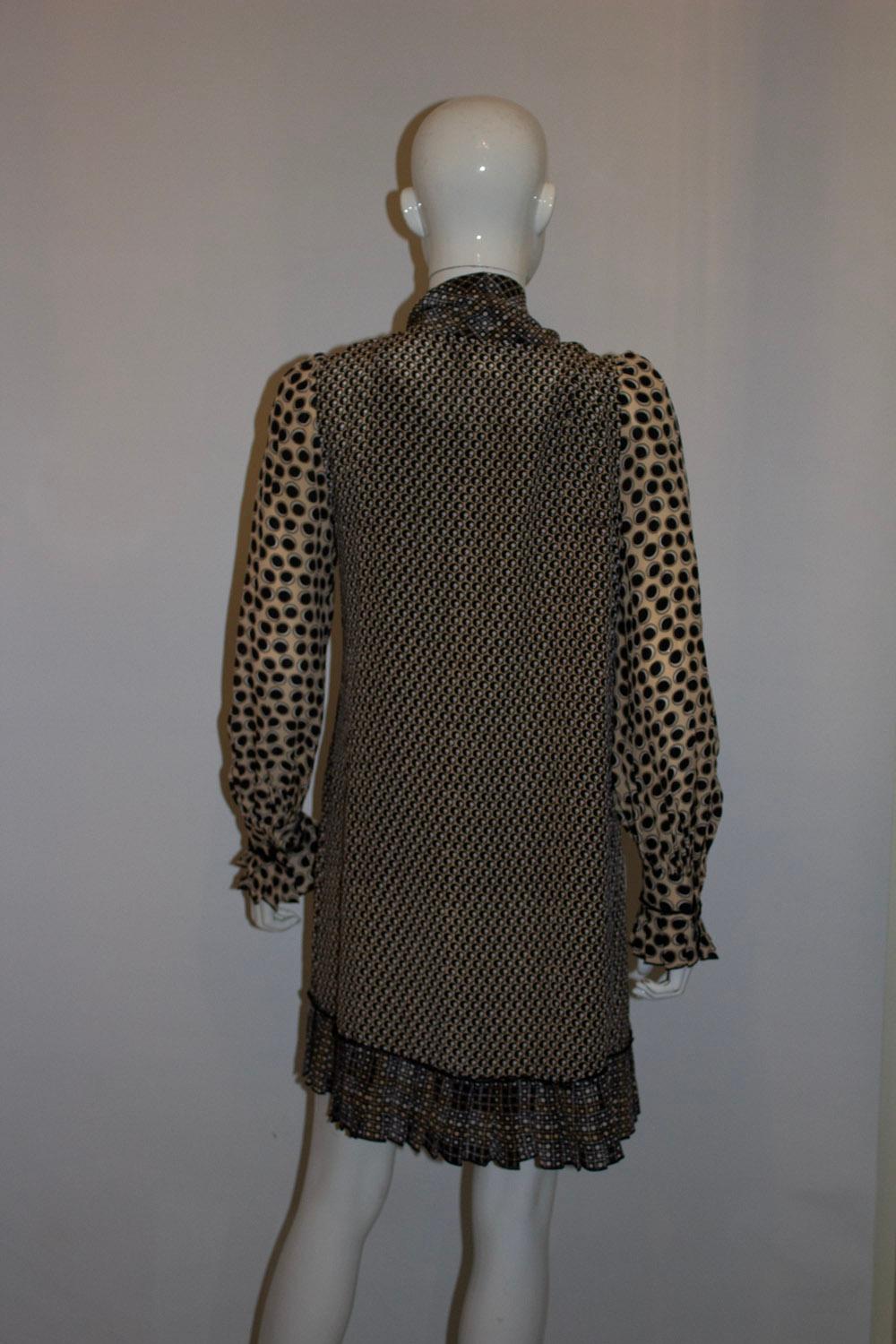 Black Silk Short Dress or Tunic by SportMax For Sale