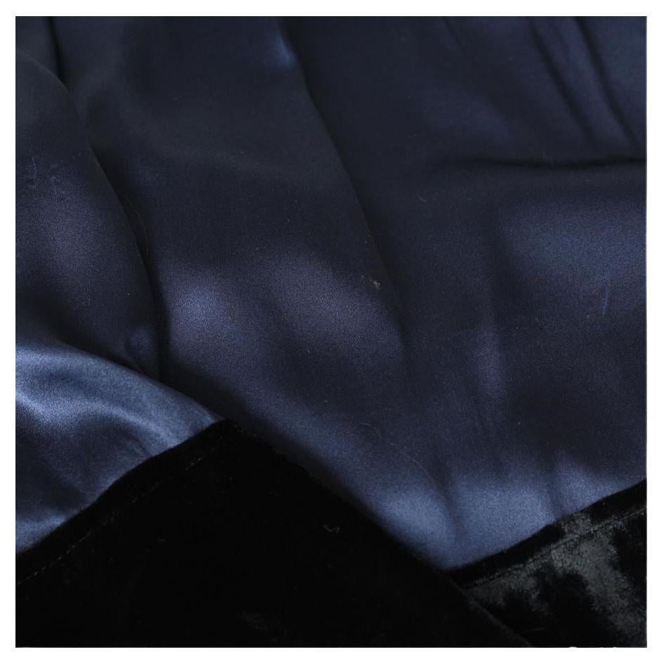 Silk Blue color Black velvet Total length cm 65 (25.5 inches)
