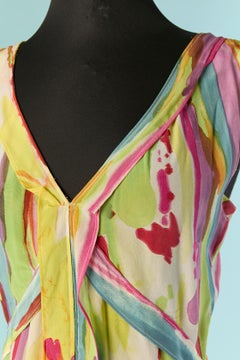 Silk sleeveless printed mini dress YVES SAINT LAURENT RIVE GAUCHE
