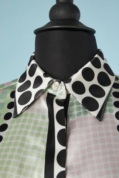 Silk sleeveless with polka-dots print and branded buttons Versace