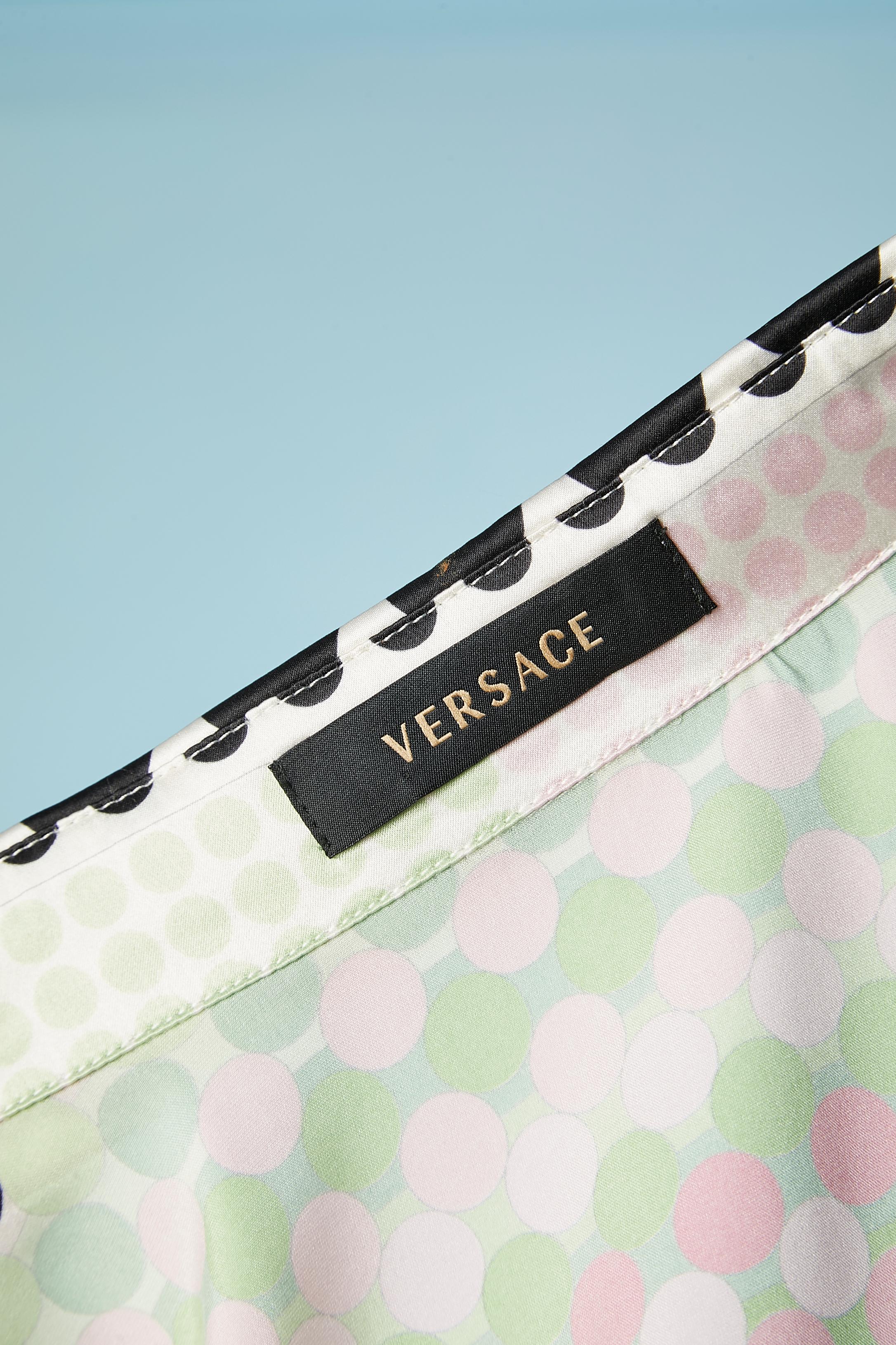 Silk sleeveless with polka-dots print and branded buttons Versace  For Sale 1
