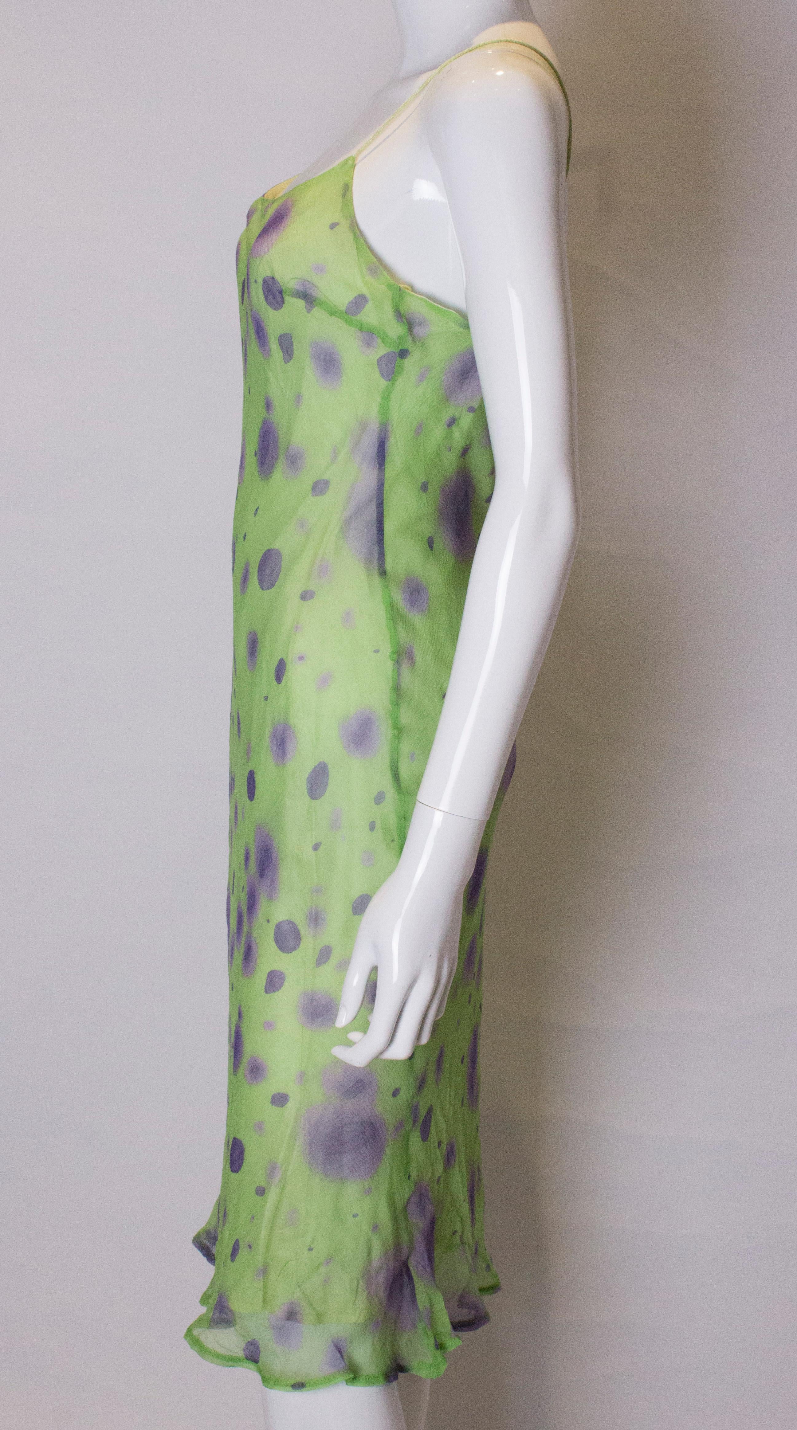Gray Silk Slip Dress by Lorena Conti