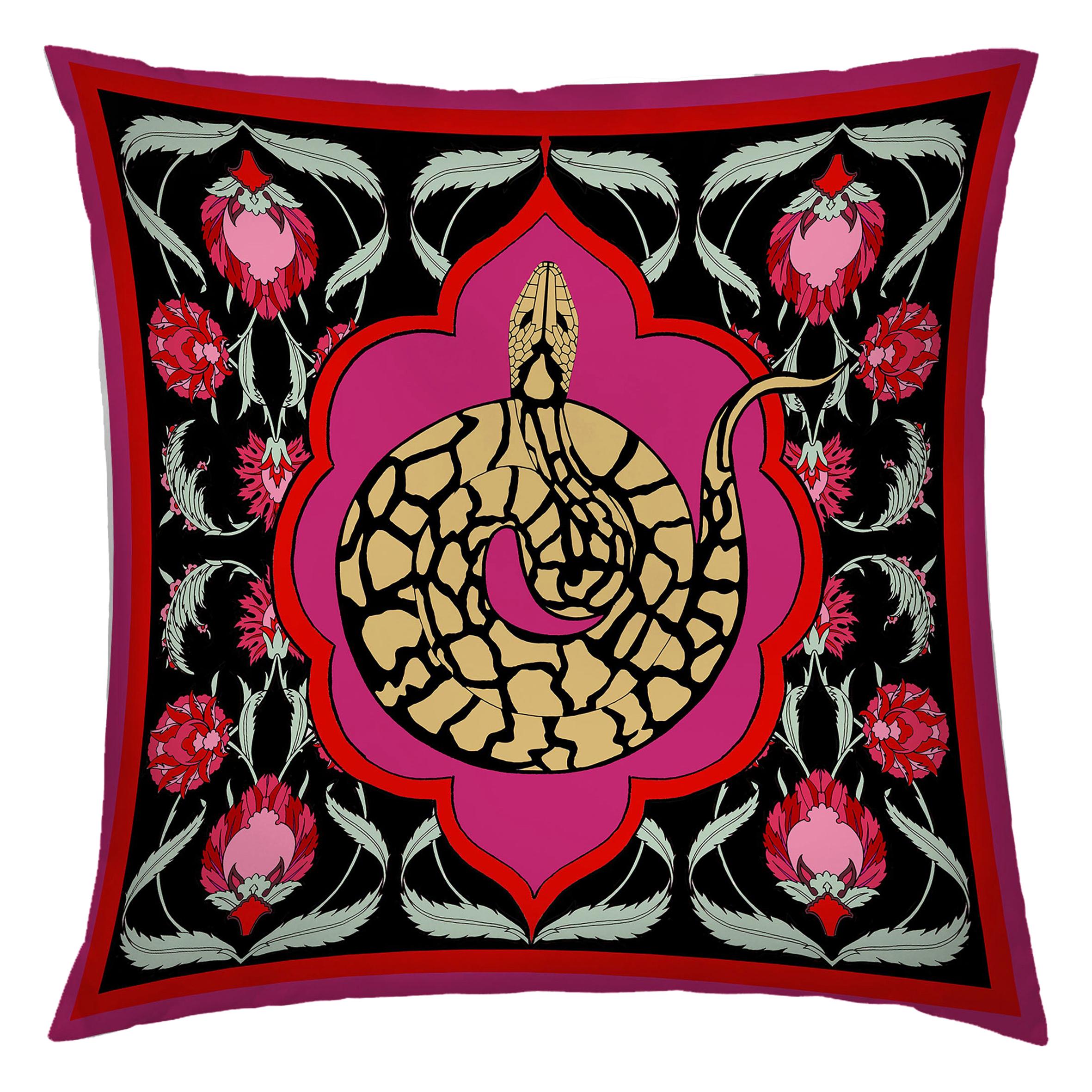 Silk Snake Arabesque Pillow Small