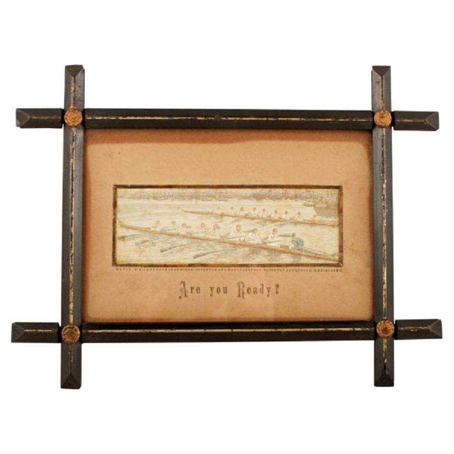 Silk Stevengraph "Are You Ready", 19th Century For Sale