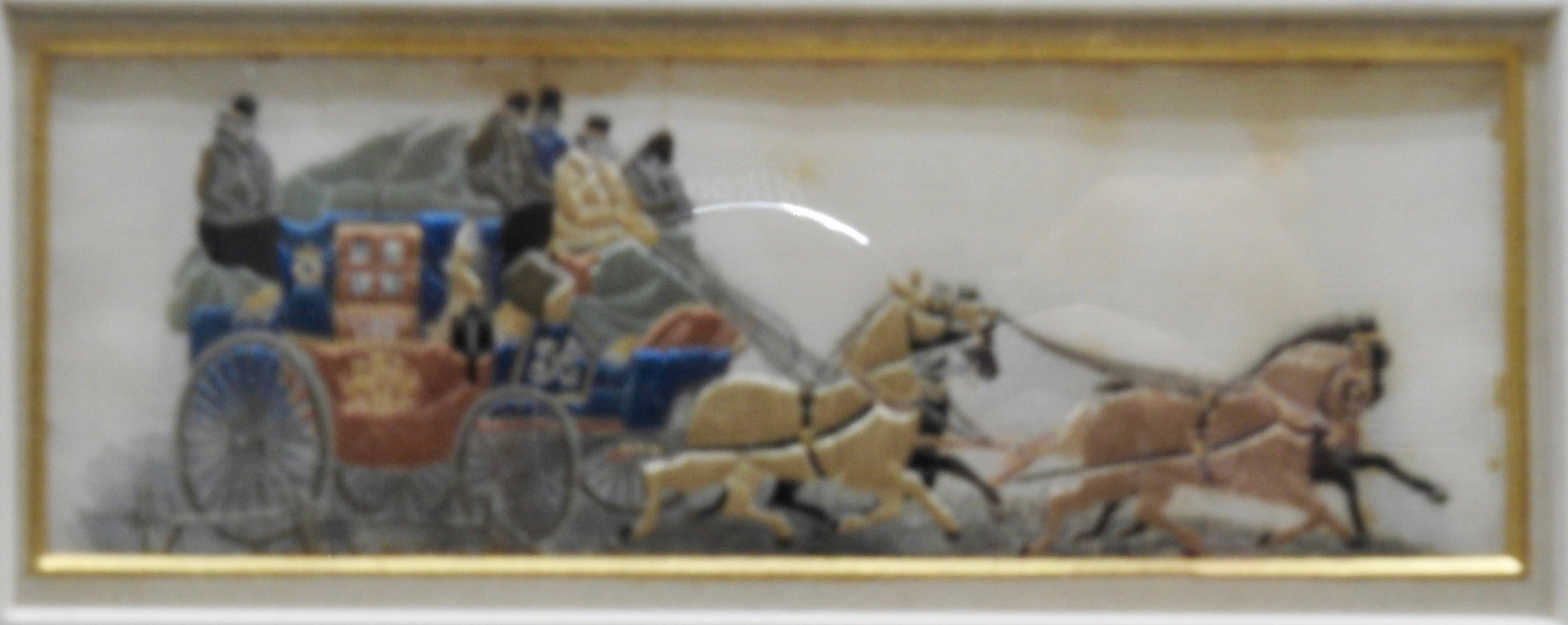 Folk Art Silk Stevengraphs Horse Theme by Thomas Stevens For Sale