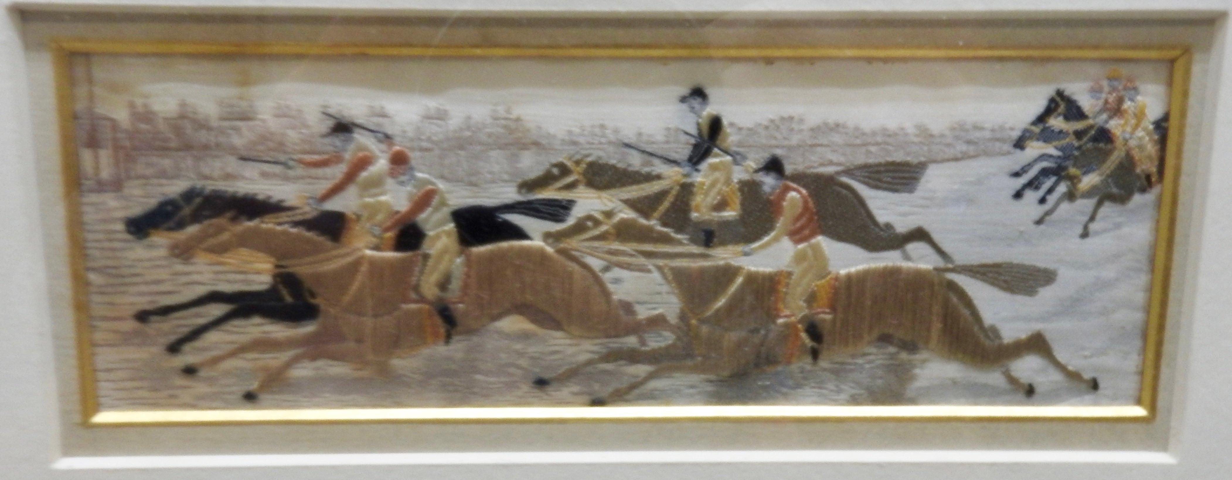 Hand-Crafted Silk Stevengraphs Horse Theme by Thomas Stevens For Sale