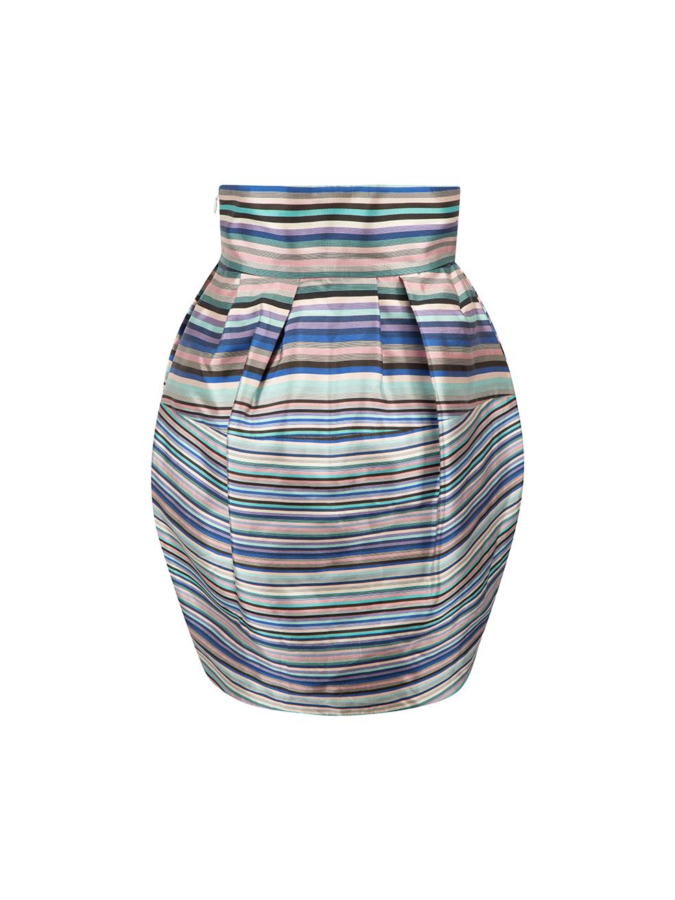 Silk Stripe Jacquard Mini Skirt Size S In Good Condition In London, GB