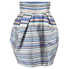 Silk Stripe Jacquard Mini Skirt Size S