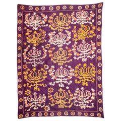 Antique Silk Suzani from Samarkand Uzbekistan, Late 19th-Early 20th Century