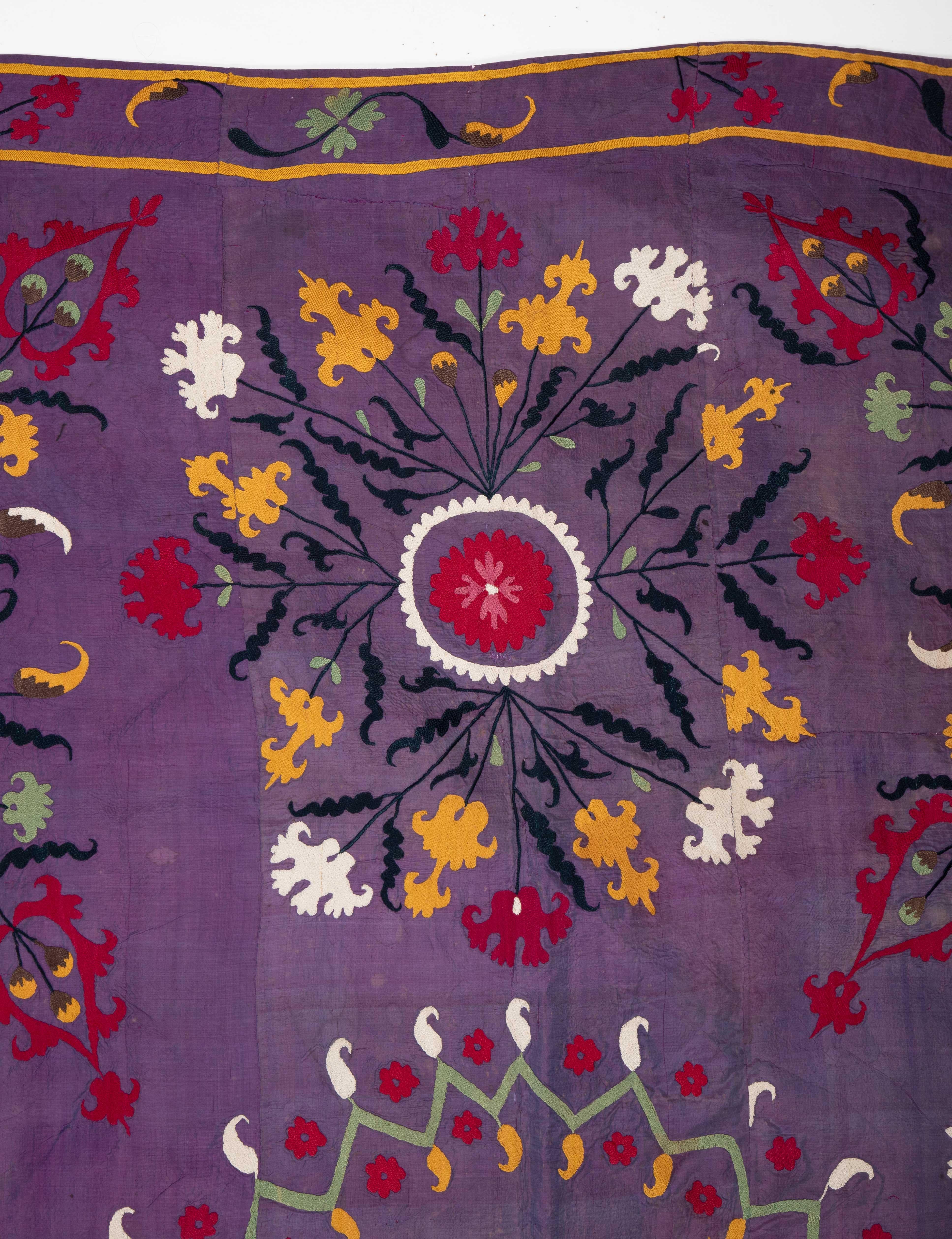 20th Century Silk Suzani from Uzbekistan, 1900s. For Sale