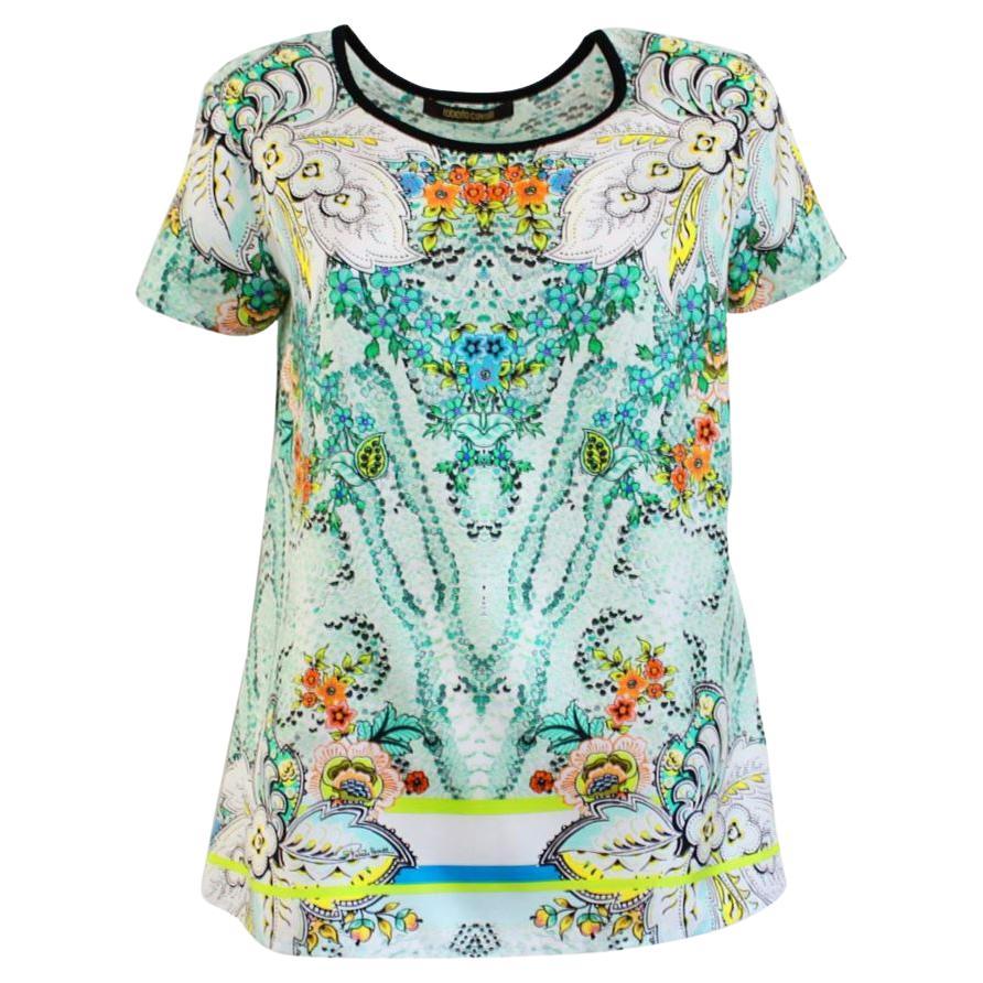 Roberto Cavalli Silk t-shirt size 42 For Sale