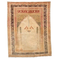 Silk Tabriz Prayer Rug, 19th Century