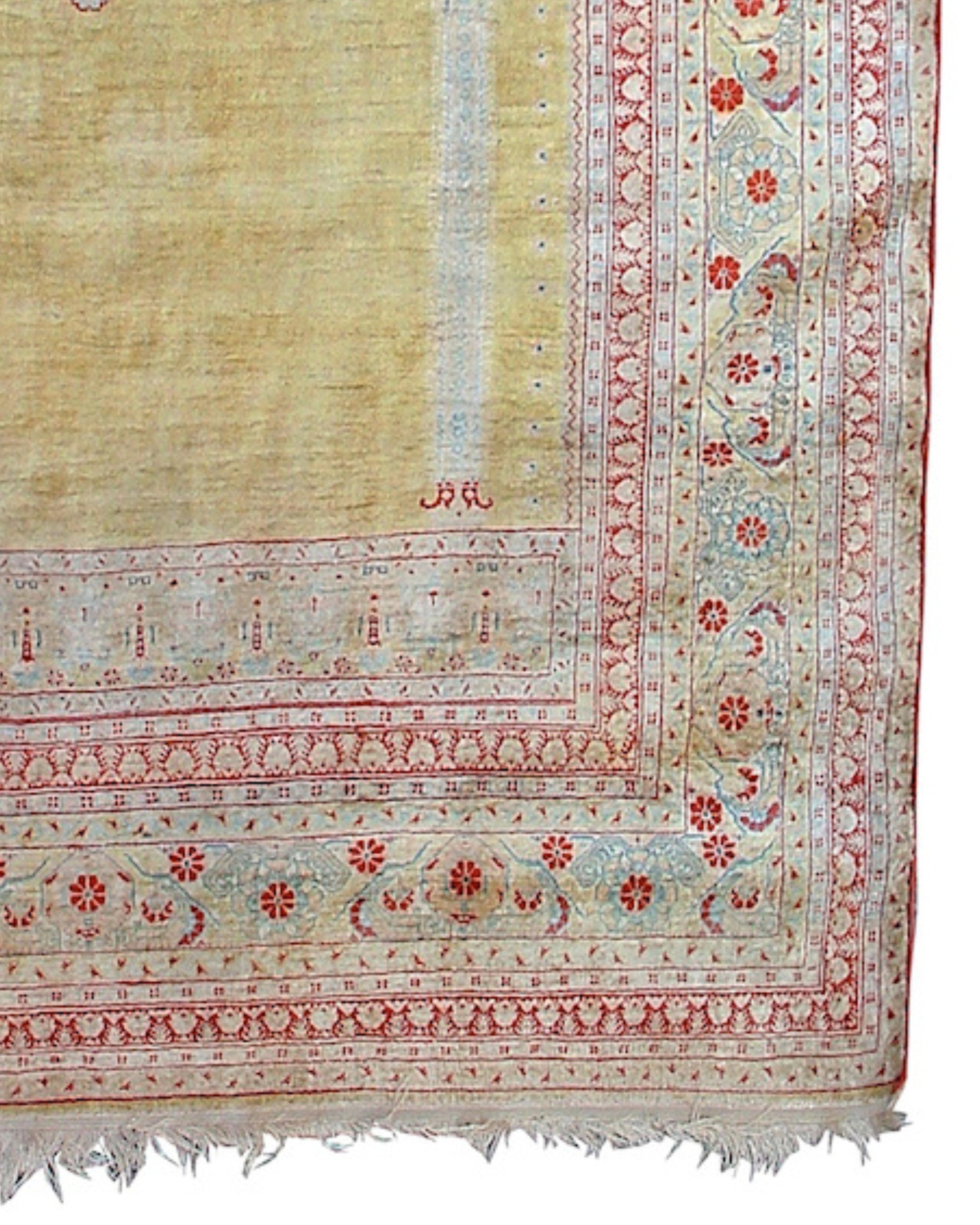 Silk Tabriz Rug, 19th century In Good Condition For Sale In San Francisco, CA