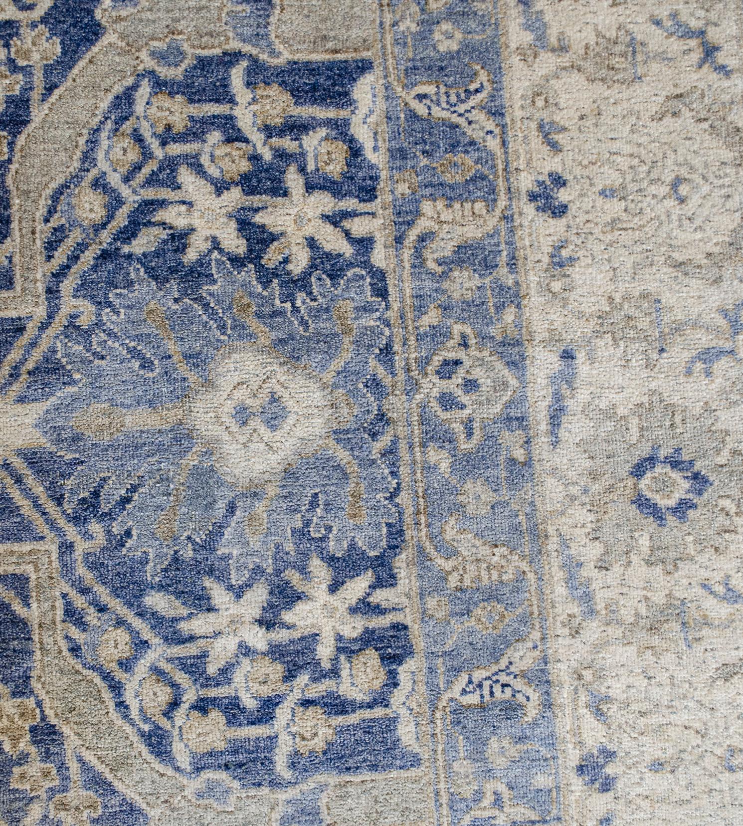 Hand-Woven Handwoven Silk Tabriz Revival Rug  For Sale