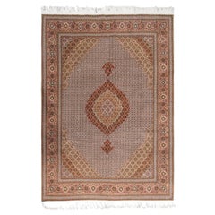 Tapis Tabriz en laine et soie fait à la main Tapis persan Tabriz Mahi Tapis haut KPSI