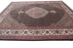 Silk Tabriz Rug Wool Silk Handmade Tabriz Persian Tabriz Rug High KPSI Black