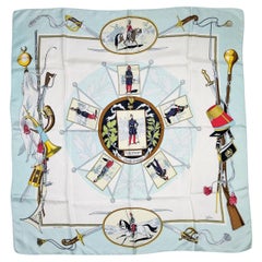 Silk twill square scarf ‘L
armée d
Afrique’ LR. Paris Circa 1960