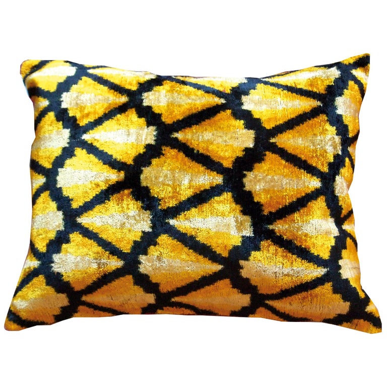 Silk Velvet Cushion Gold For Sale