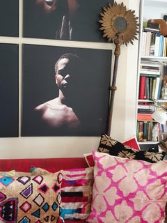 Handwoven Silk Velvet Cushion - Pink Flower