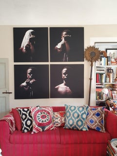 Handwoven Silk Velvet Ikat Cushion - VE47