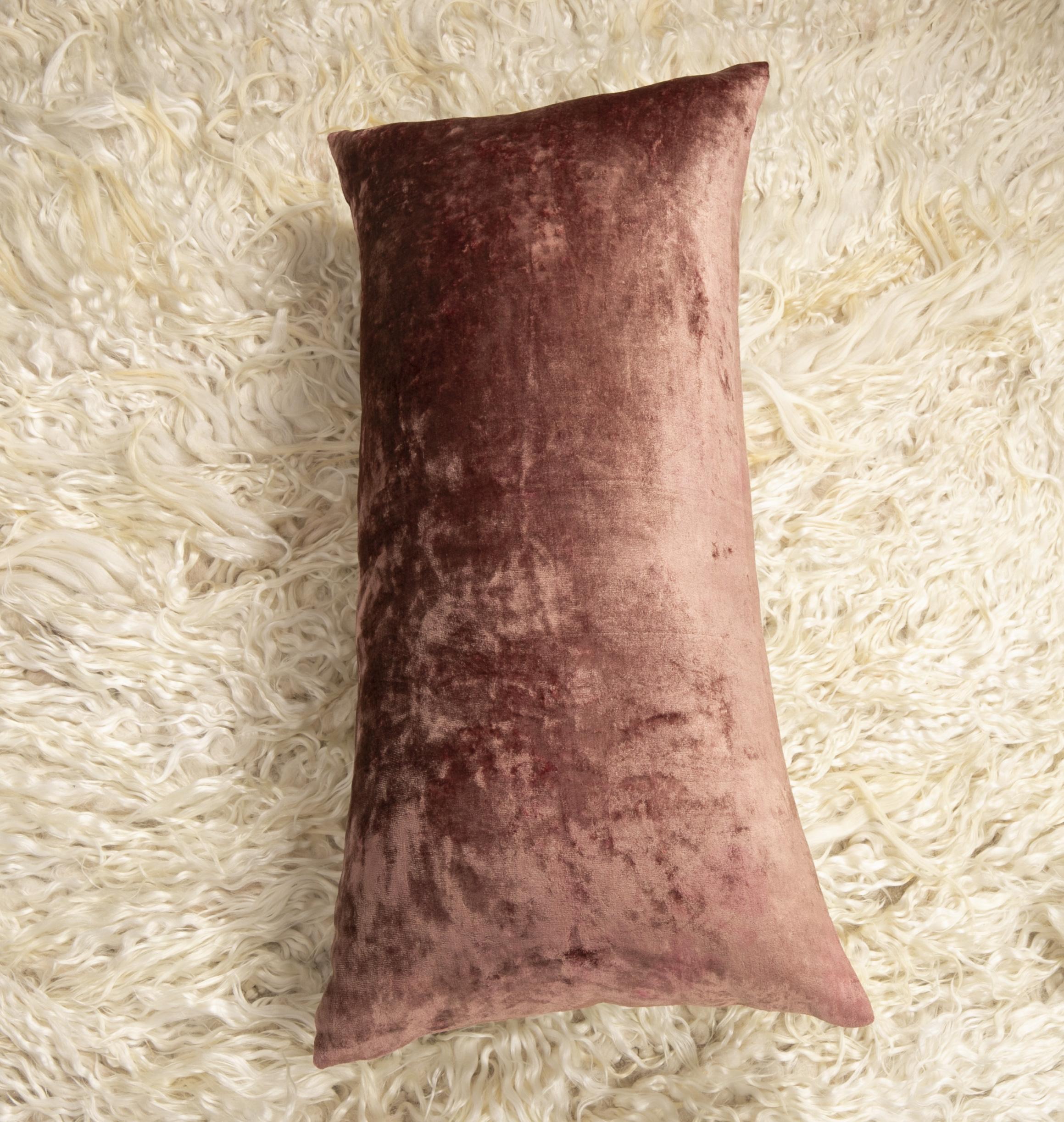 Silk Velvet Pillow Case Made from an Early 20th Century Uzbek Velvet 1