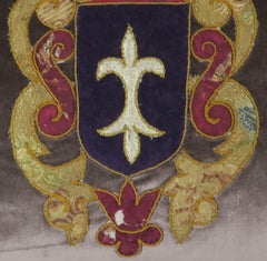 Silk Velvet Pillow with Royal Coat of Arms by Melissa Levinson