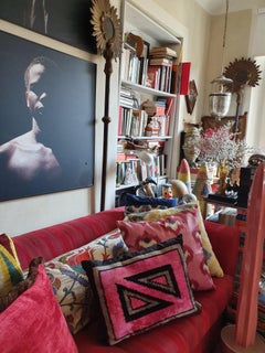 Cojín cuadrado de terciopelo de seda Pınk