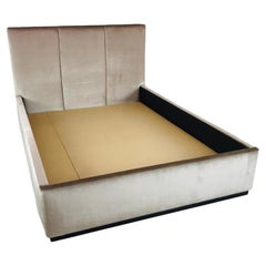 Vintage Silk Velvet Queen Platform Bed