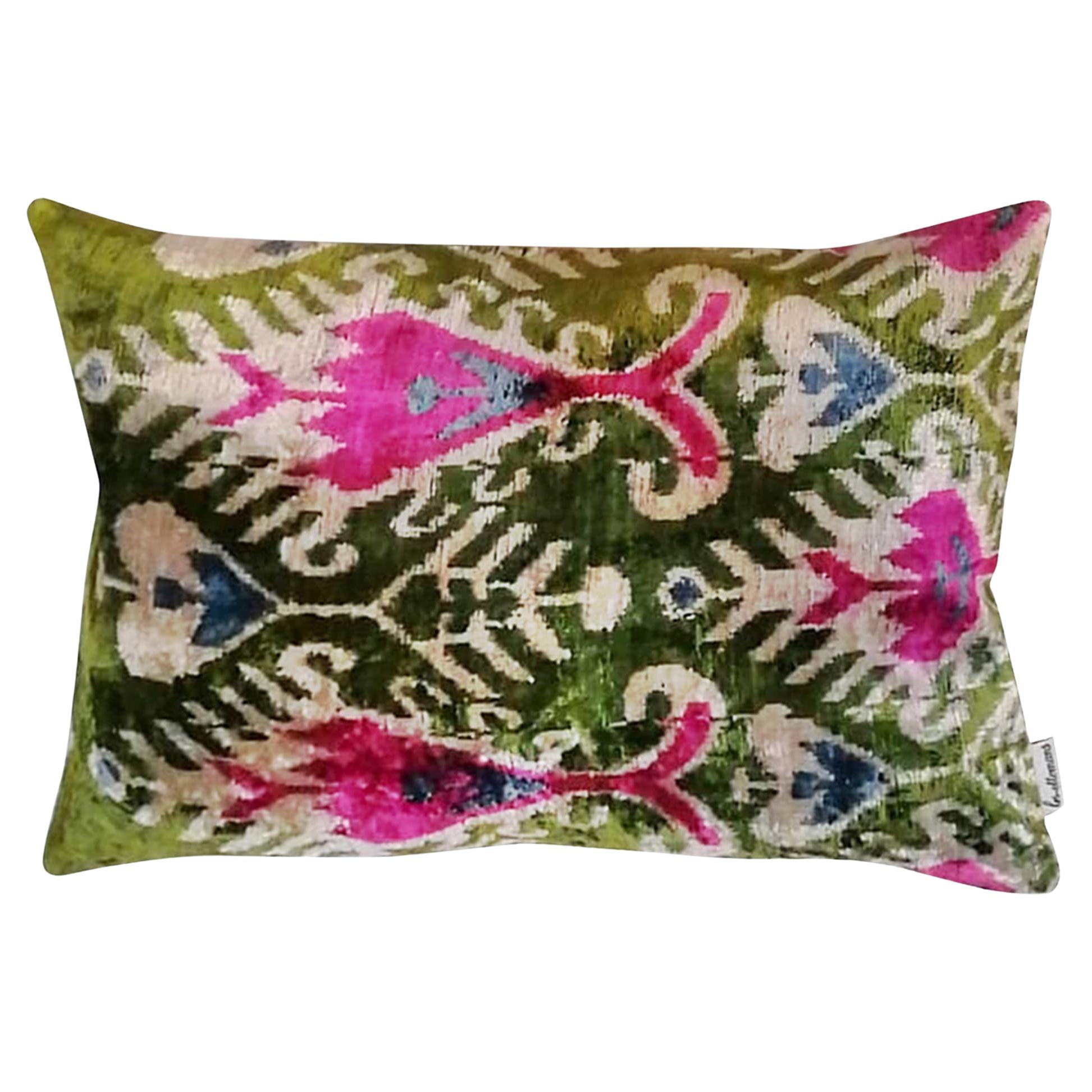Silk Velvet Rectangular Cushion #15 For Sale