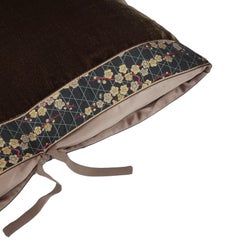 Cuscino da lancio in velluto di seta Bronzo Antico 12x22