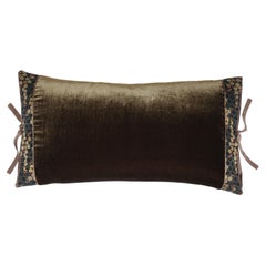 Almohada de Terciopelo de Seda Bronce Antiguo 12x22