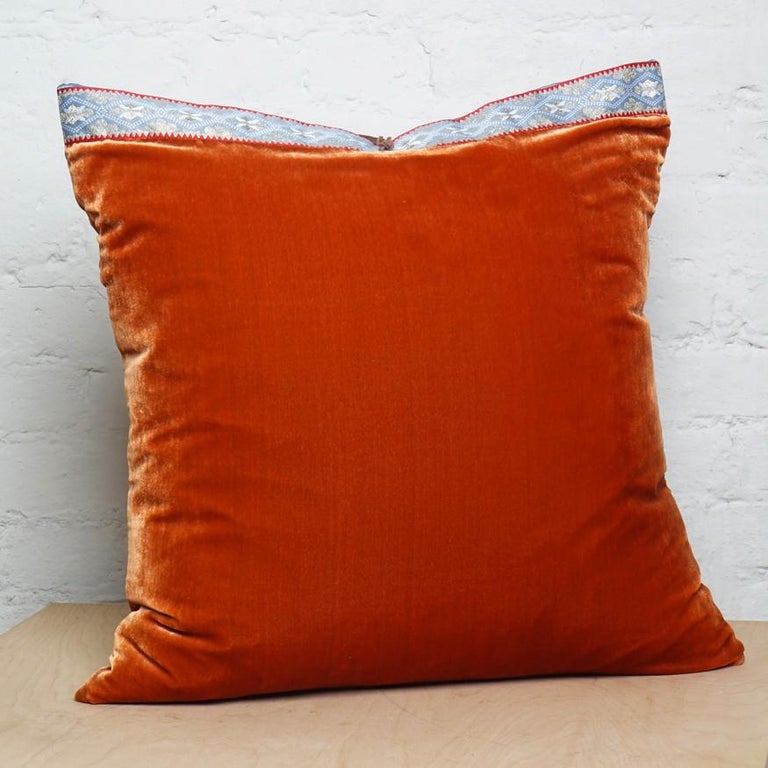 Silk Velvet Throw Pillow Burnt Orange For Sale at 1stdibs Silk Velvet Throw Pillow Burnt Orange For Sale at 1stdibs
