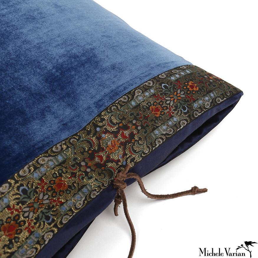 A luxury handmade decorative throw pillow made of solid silk and rayon velvet, great for adding rich color and comfort to any contemporary living room, bedroom, or lounge. Silk velvet is high quality fabric with a soft, lush pile and a lustrous