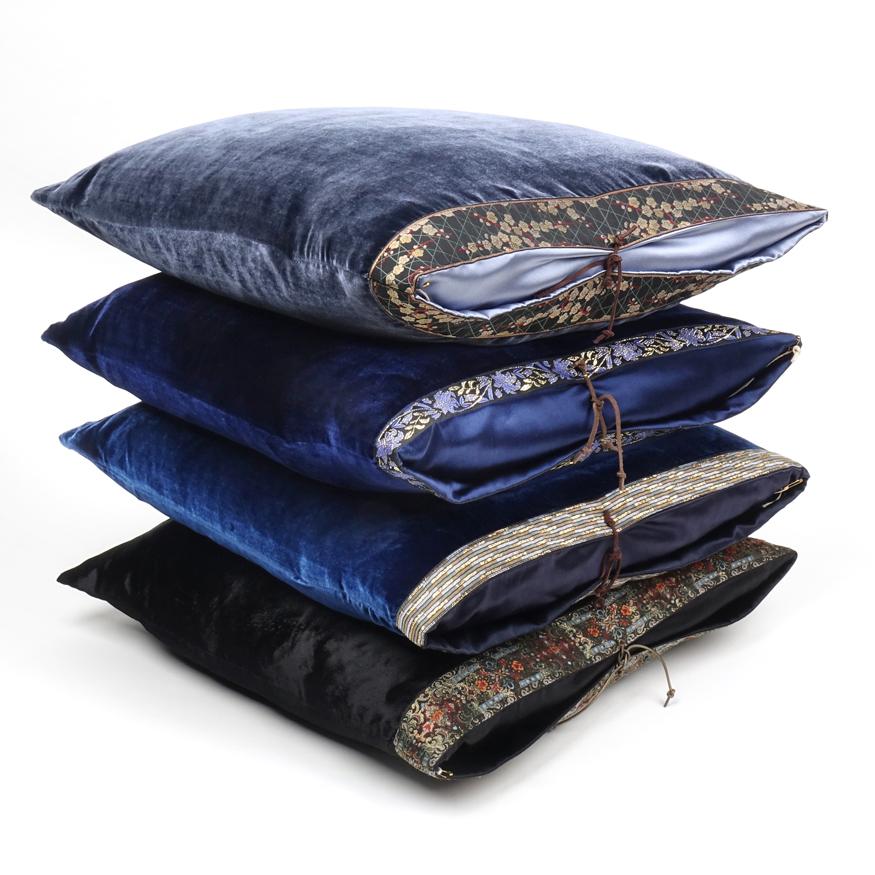 American Silk Velvet Throw Pillow Cobalt