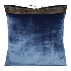 Silk Velvet Throw Pillow Cobalt