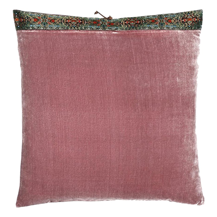 Silk Velvet Throw Pillow Mauve Mist