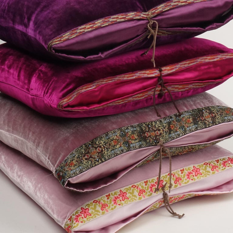 Silk Velvet Throw Pillow Plum For Sale at 1stDibs plum velvet throw