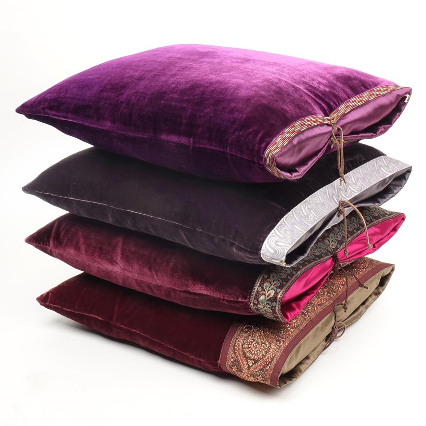 plum velvet pillow