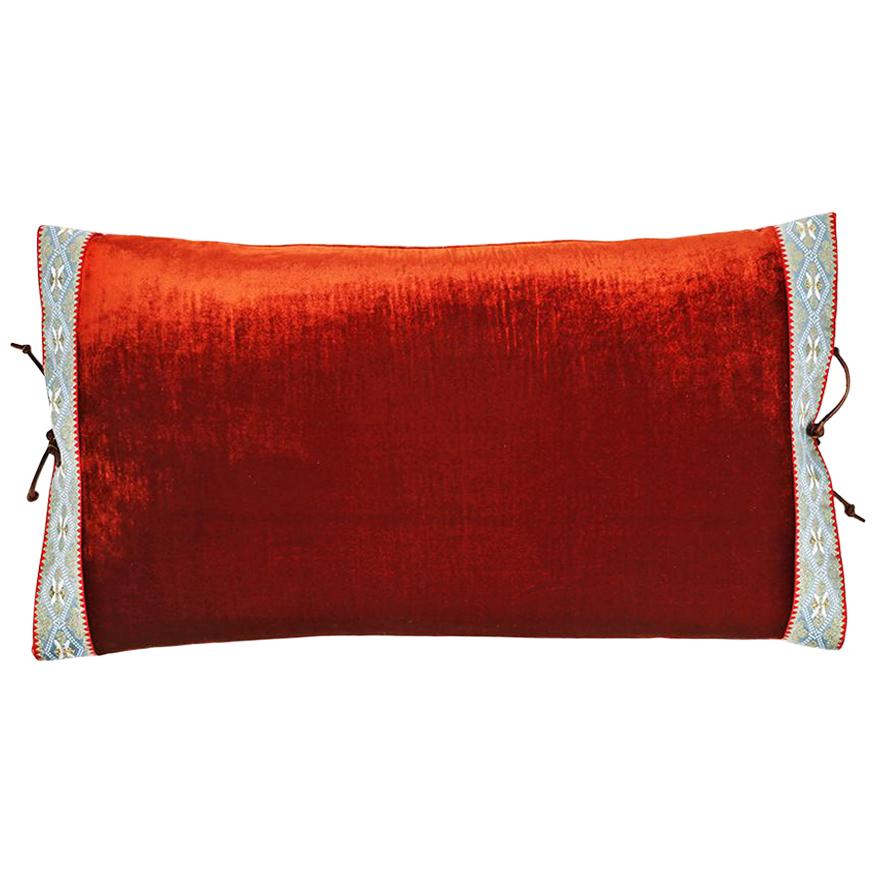 Silk Velvet Throw Pillow Raspberry For Sale at 1stDibs