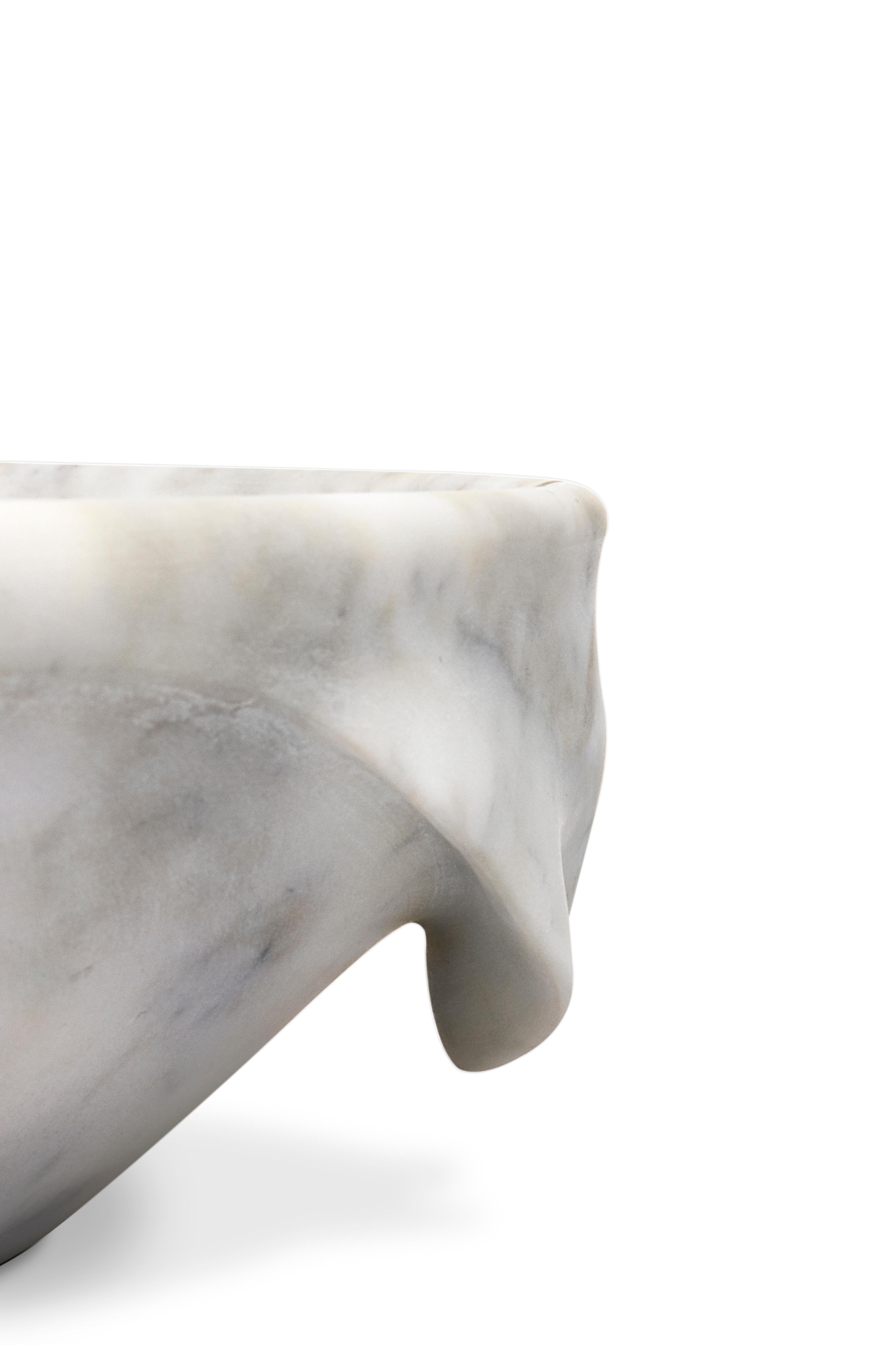 Contemporary Silk Vessel Sink with Carrara Marble